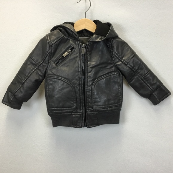 Urban Republic Kids Leather Jacket Brown Age 7Y